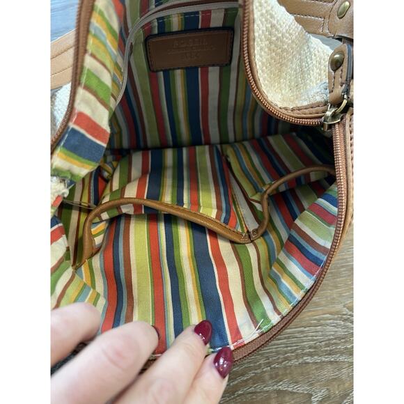 VTG Fossil 1954 Classic Bag Medium Size 9”x13” Zip Top Cream Color - Picture 11 of 13